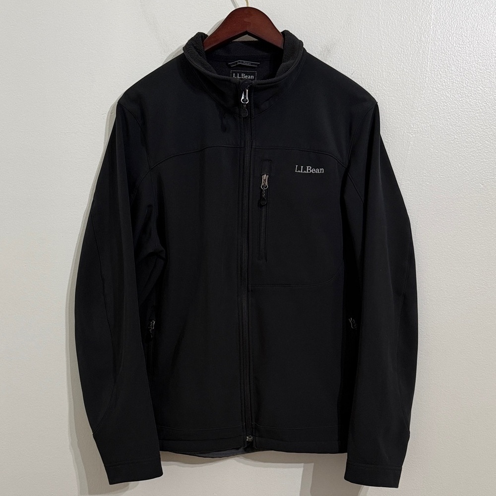 L.L. BEAN Windproof Softshell Jacket Men's Medium Black Outdoor Adult